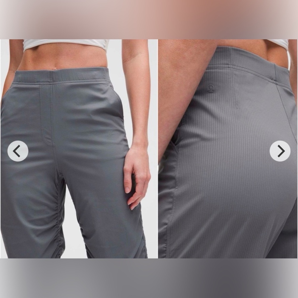 Lululemon Dance Studio Gray High Waist Ruched Straight-Leg Women’s Pants - Picture 5 of 11